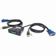 Mini Switch Kvm Manhattan Usb Controla 2 Pcs, Incluye Cables