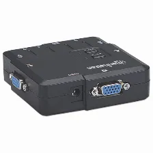 Switch Kvm Manhattan Compacto 2 Puertos Desktop Usb 2:1 Cables+audio Color Negro