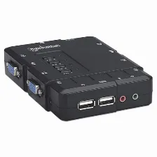 Switch Manhattan Kvm De 4 Puertos, 2 Usb,2 Vga (151269)