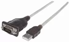 Cable Manhattan Usb Macho - Db9 Macho, 1.8 Metros, (151849) Plata