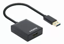Adaptador Video Manhattan Convertidor De Usb-a A Hdmi 1080p, Ce Fcc Rohs Reach Ukca, Negro, Plástico, Windows 10, Windows 11, Windows 7, Windows 8.1, Macos, 45 Mm