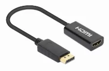Adaptador Vídeo Manhattan 153713 Displayport A Hdmi, 0.15 M, Negro