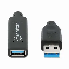 Extensor Manhattan 153751 10 M, Usb A A Usb A, Negro