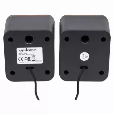 Bocinas Manhattan 2600, 2.0 Canales, Potencia 3 W, Alámbrico, Conector Usb, Color Negro, (piezas Unicas)