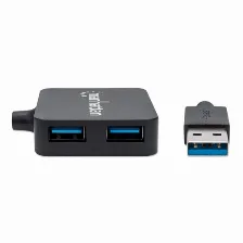 Hub Manhattan Usb 3.0 De Supervelocidad, 4x Usb A, 5000 Mbit/s, Sin Fuente,(162296)