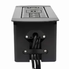 Barra De Contactos Manhattan Caja De Conexión Para Mesa 100 - 240 V, 1.5 M, 2 Salidas Ac, Negro