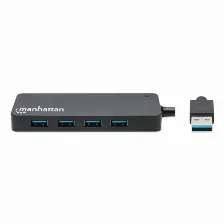 Hub Manhattan Hub Usb Con 7 Puertos Usb-a 3.2 Interfaz Usb 3.2gen 1 (3.1gen1) Type-a, 7 Usb A3.1, 7 Puertos, Velocidad 5000 Mbit/s, Color Negro
