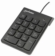 Teclado Numerico Manhattan, Alambrico, 19 Teclas, Usb 2.0, Triple Cero, Color Negro