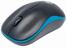 Raton Manhattan 179416, Optico, Rf Inalambrico, Resolucion 1000 Dpi, Ambidextro, Color Negro/azul, Alcance 10m, Bateia Aa