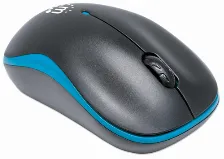 Raton Manhattan 179416, Optico, Rf Inalambrico, Resolucion 1000 Dpi, Ambidextro, Color Negro/azul, Alcance 10m, Bateia Aa
