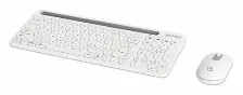 Kit Teclado Y Mouse Manhattan Interruptor De Llave De Tijera, Inalámbrico, Usb Tipo A, 1200 Dpi, Blanco