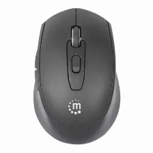 Mouse Manhattan 190343 óptico, 6 Botones, 1600 Dpi, Rf Inalámbrico, 10 M, Negro