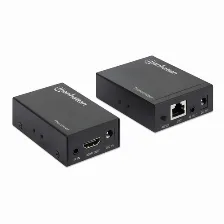 Extensor Manhattan Kit Extensor De Hdmi Sobre Ethernet Transmisor Y Receptor Av, 1920 X 1200, 2hdmi, Hasta 50 M, Negro