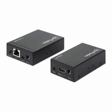 Extensor Manhattan Kit Extensor De Hdmi Sobre Ethernet Transmisor Y Receptor Av, 1920 X 1200, 2hdmi, Hasta 50 M, Negro