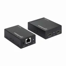 Extensor Manhattan Kit Extensor De Hdmi Sobre Ethernet Transmisor Y Receptor Av, 1920 X 1200, 2hdmi, Hasta 50 M, Negro