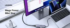 Docking Station Ugreen, 6 Puertos, Interfaz Usb-c, 3x Usb-a, 1x Hdmi, 1x Microsd, 1x Sd, 5000 Mbit/s, Plata