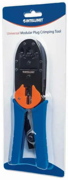 Pinza Ponchadora Intellinet Rj45/rj12/rj11 Con Pelacable, Azul