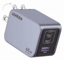 Cargador De 65w Serie Nexode Pro | 3 Puertos De Carga Ra¡pida | 2 Usb-c | 1 Usb-a | Tecnologa­a Ganinfinity | Pd3.1 De 65w / Qc4.0 | Tecnologa­a De Proteccia³n Ta©rmica | Optimiza La Carga | Caja D...