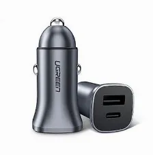 Cargador Ugreen 30780 12 - 24 V, Universal, Auto, 1usb-c, Carga Rápida, 18 W, Negro