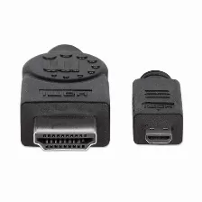 Cable Hdmi Manhattan 2m Hdmi, 2 M, Hdmi Micro-hdmi, Macho/macho, Negro (324427)