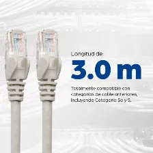 Cable De Red Intellinet Cat6, Utp, Rj-45, Cca, 3m, Gris
