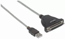 Cable Adaptador Manhattan 336581 De Usb2.0 A Paralelo Db25, 1.8 Metros Blister