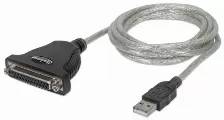 Cable Adaptador Manhattan 336581 De Usb2.0 A Paralelo Db25, 1.8 Metros Blister