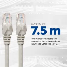 Cable De Red Rj45 Intellinet Cat 6 7.6mts Gris