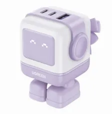 Cargador Ugreen 35314 100 - 240 V, Universal, Interior, 2usb-c, Carga Rápida, 65 W, Violeta, Blanco