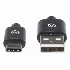 Cable Usb Manhattan Usb-a A Usb-c, 480mbps, 1 Metro, Negro