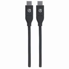 Cable Usb Manhattan, Usb-c A Usb-c, 100w, 2 Metros, Negro