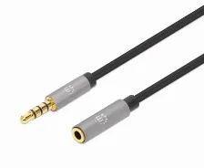 Cable De Audio Manhattan Extensión De Cable Auxiliar De Audio Estéreo 3,5mm A 3,5mm, 5 M, Negro