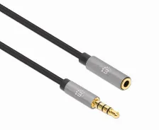 Cable De Audio Manhattan Extensión De Cable Auxiliar De Audio Estéreo 3,5mm A 3,5mm, 5 M, Negro