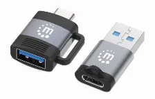 Adaptador Manhattan 356329 Negro, Gris