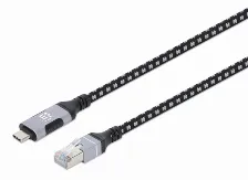 Patchcord Manhattan 394826 2 M, Negro, Plata