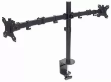Soporte De Mesa Manhattan Para 2 Monitores 13pulg -32pulg, Hasta 16kg, (461528) Negro