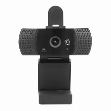 Camara Web Manhattan, Full Hd, 30fps, Rotacion 360, Usb, Microfono, Negro