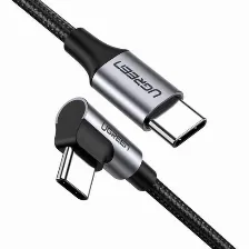 Cable Usb Ugreen, Usb-c A Usb-c, 60w, 480 Mbit/s, Negro/gris