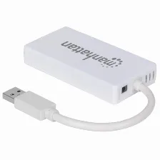 Hub Manhattan Usb 3.0 Con 3 Puertos/adaptador Gigabit Ethernet