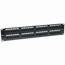 Panel De Parcheo Intellinet Cat6, 48 Puertos, 2u, Montable En Rack, Negro