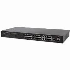 Switch Intellinet Gestionado, Rj-45 24, Gigabit Ethernet (10/100/1000), 1u, Negro