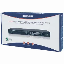 Switch Intellinet Gestionado, Rj-45 24, Gigabit Ethernet (10/100/1000), 1u, Negro
