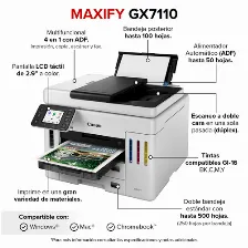 Multifuncional Canon Maxify Gx7110 Inyección De Tinta, Impresión A Color, Wifi, Ethernet