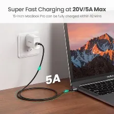 Cable Usb Ugreen Usb-c A Usb-c, 100w, 480 Mbit/s, 2 Metros, Negro/gris