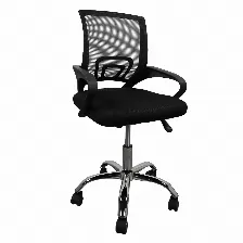 Silla Gerencial Modamob, Modelo Everest, Respaldo De Malla, Reposabrazos, Piston De Gas C3 120kg, Base Metalica Con 5 Ruedas, Color Negro