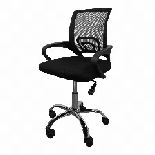 Silla Gerencial Modamob, Modelo Everest, Respaldo De Malla, Reposabrazos, Piston De Gas C3 120kg, Base Metalica Con 5 Ruedas, Color Negro