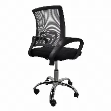 Silla Gerencial Modamob, Modelo Everest, Respaldo De Malla, Reposabrazos, Piston De Gas C3 120kg, Base Metalica Con 5 Ruedas, Color Negro