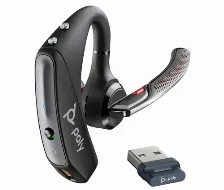 Audífonos Hp Poly Auriculares Con Bluetooth Poly Voyager 5200 Usb-a + Adaptador Bt700, 100 - 20000 Hz, 20 G, Negro