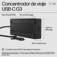 Docking Station Hp Hub Usb-c G3 Para Viaje Usb 3.2 Gen 2 (3.1 Gen 2) Type-c, Hdmi 1