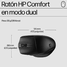 Mouse Hp Mouse Modo Dual 685 Comfort 6 Botones, 1200 Dpi, Wi-fi, 10 M, Negro